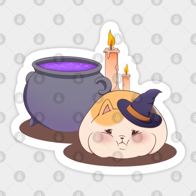 FFXIV - Halloween Witch Fat Cat Sticker by Thirea